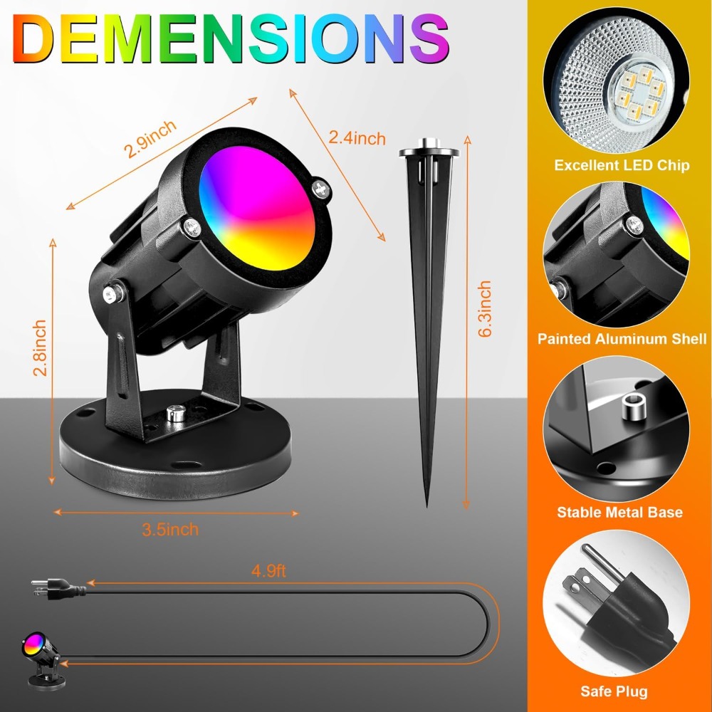 RGBW 8W LED Spotlight with Rem - đánh giá và giá Outdoor Spotlight