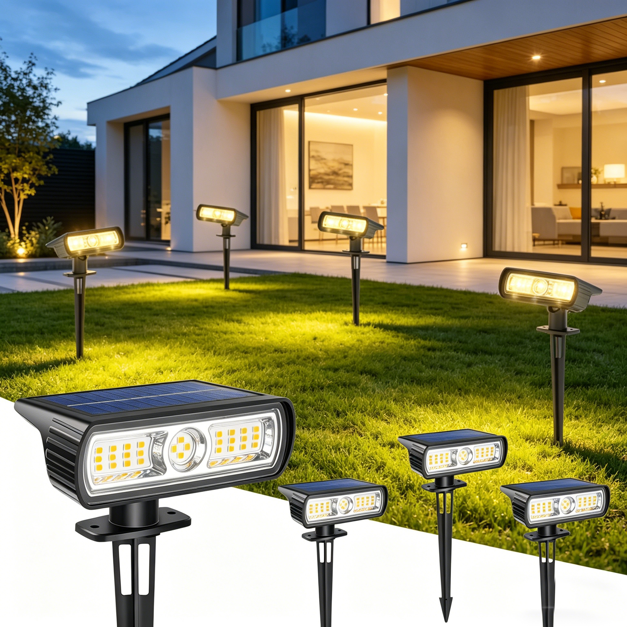 4 Pack Solar Landscape Spot Li - đánh giá và giá Outdoor Spotlight