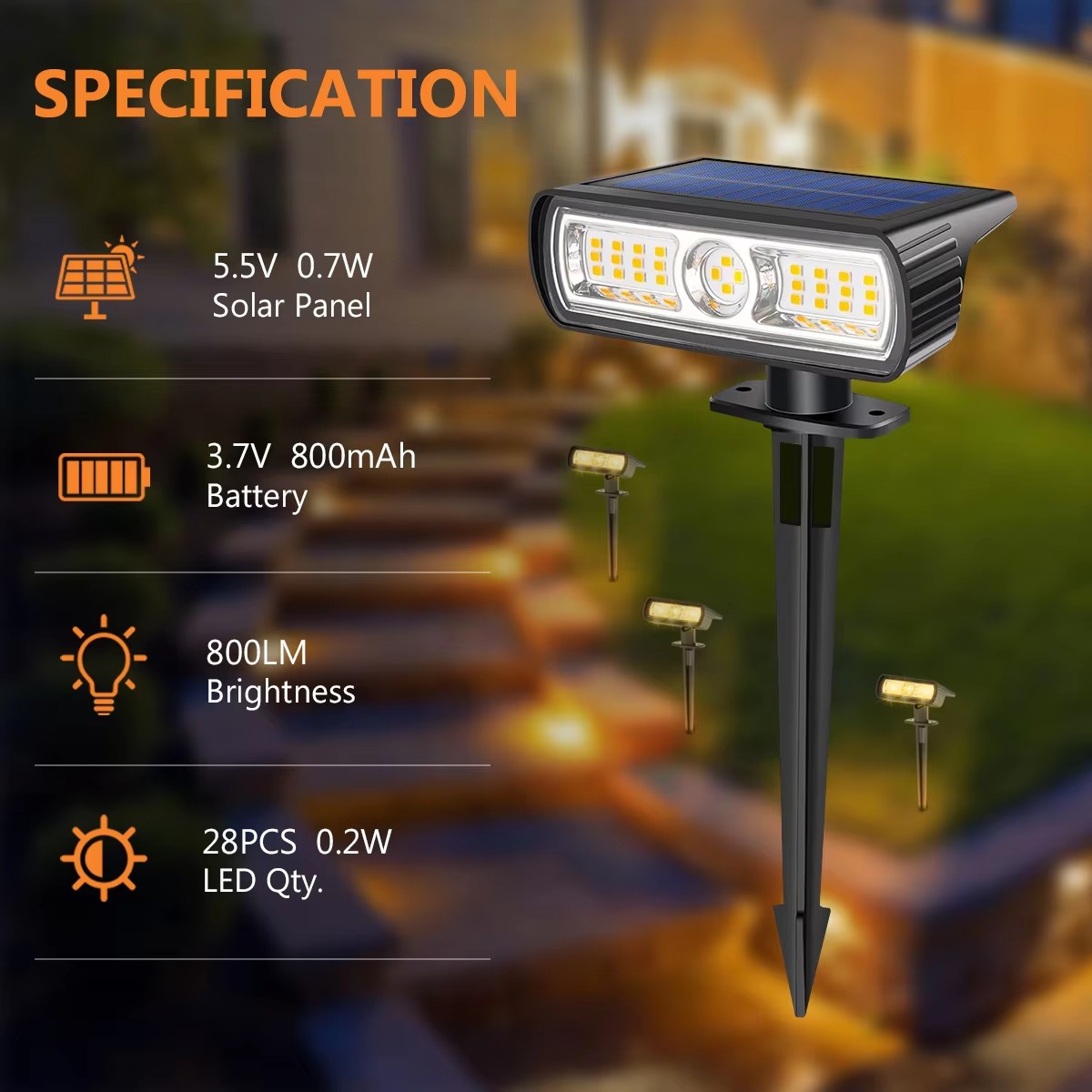 4 Pack Solar Landscape Spot Li - đánh giá và giá Outdoor Spotlight