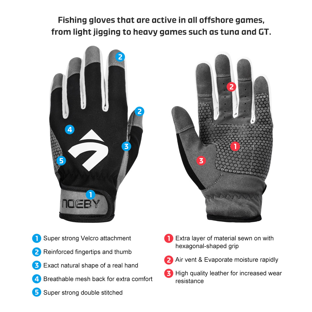 NOEBY Fishing Gloves Non-slip  - đánh giá và giá Outdoor Sport Gloves