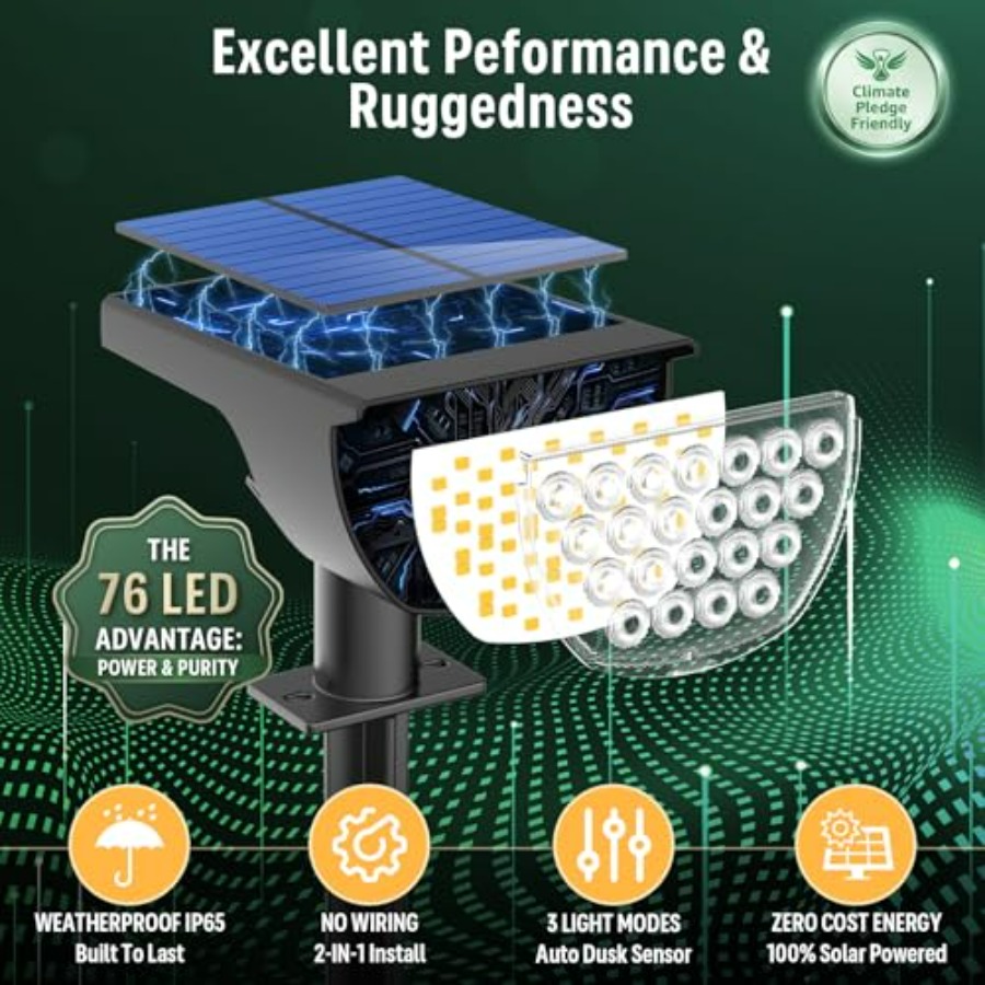 Solar Lights Outdoor Waterproo - đánh giá và giá Outdoor Spotlight