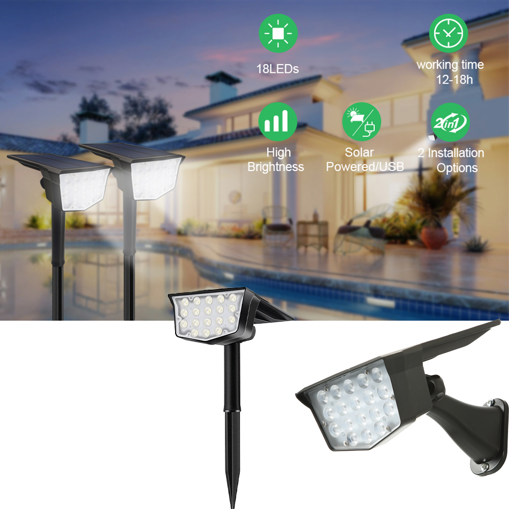 2Pcs Solar Outdoor Spot Lights - đánh giá và giá Outdoor Spotlight