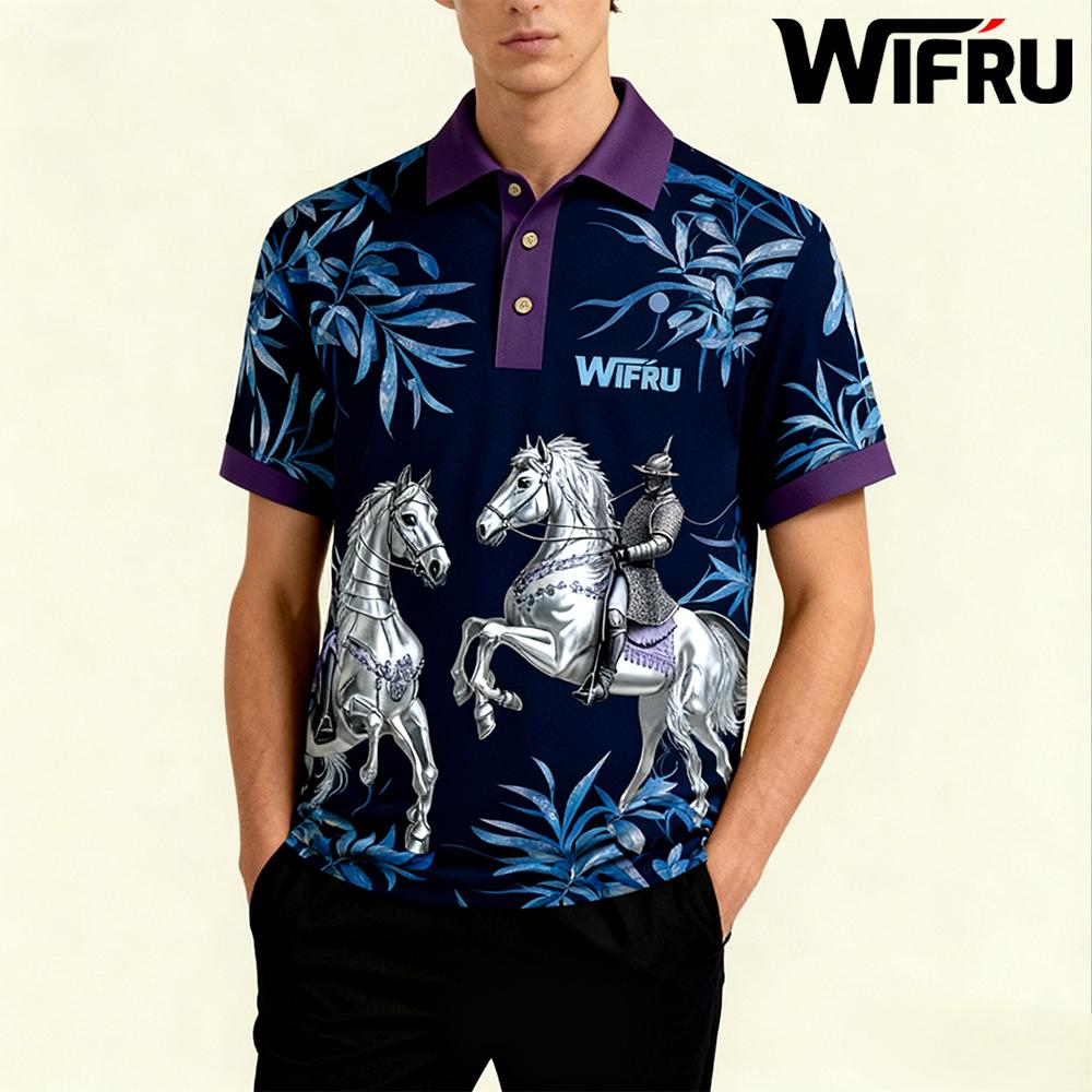 Men's Retro Equestrian Print P - đánh giá và giá Polo Shirt Equestrian
